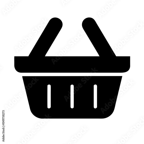 Icon of a shopping basket, representing retail and shopping