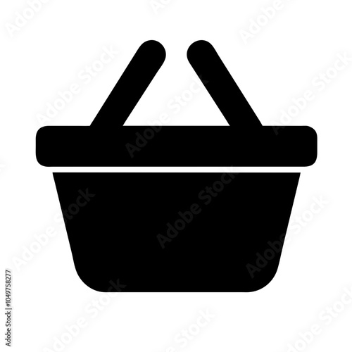 Icon of a shopping basket, representing retail and shopping