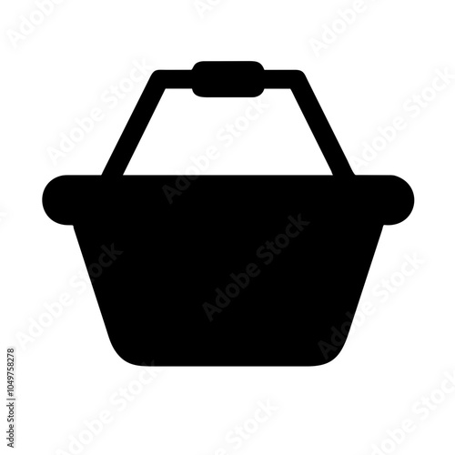 Icon of a shopping basket, representing retail and shopping