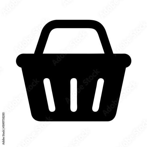 Icon of a shopping basket, representing retail and shopping