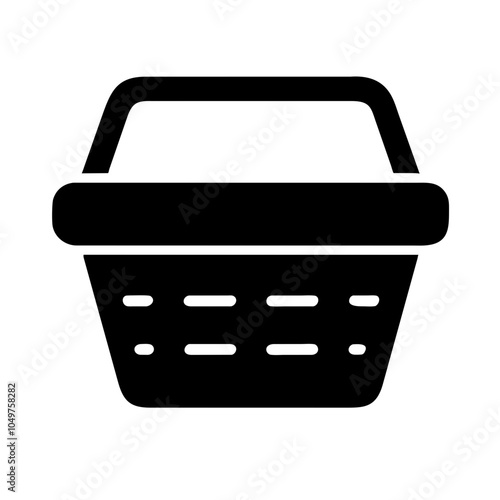 Icon of a shopping basket, representing retail and shopping