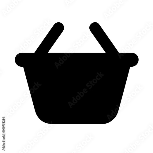 Icon of a shopping basket, representing retail and shopping