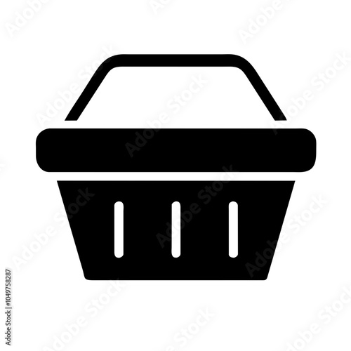 Icon of a shopping basket, representing retail and shopping
