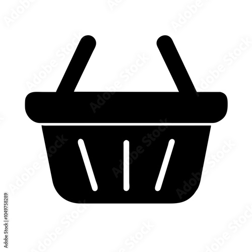 Icon of a shopping basket, representing retail and shopping
