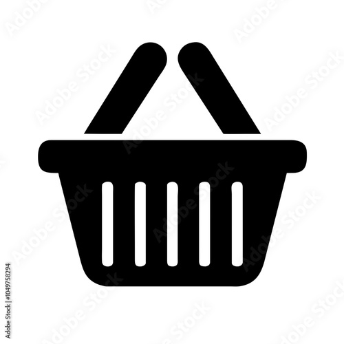 Icon of a shopping basket, representing retail and shopping