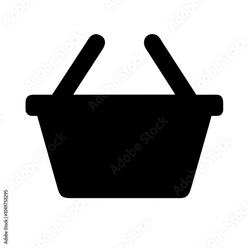 Icon of a shopping basket, representing retail and shopping