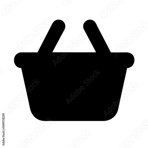 Icon of a shopping basket, representing retail and shopping
