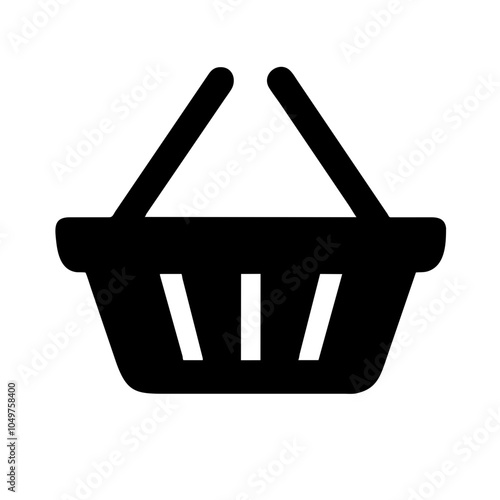 Icon of a shopping basket, representing retail and shopping