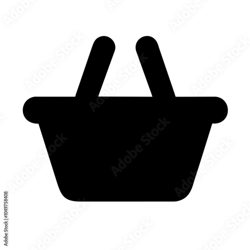 Icon of a shopping basket, representing retail and shopping