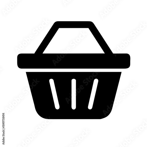 Icon of a shopping basket, representing retail and shopping
