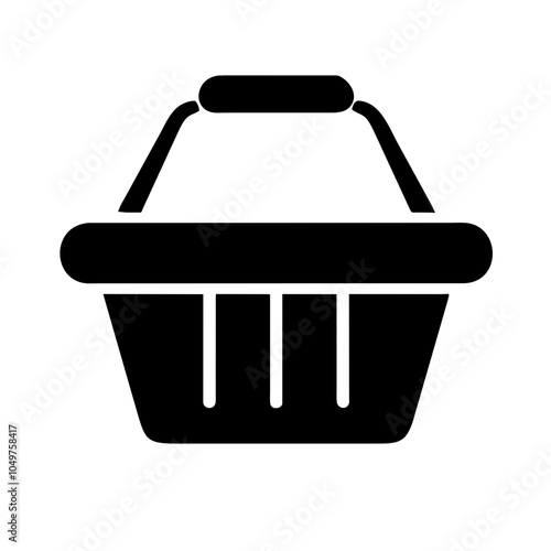 Icon of a shopping basket, representing retail and shopping