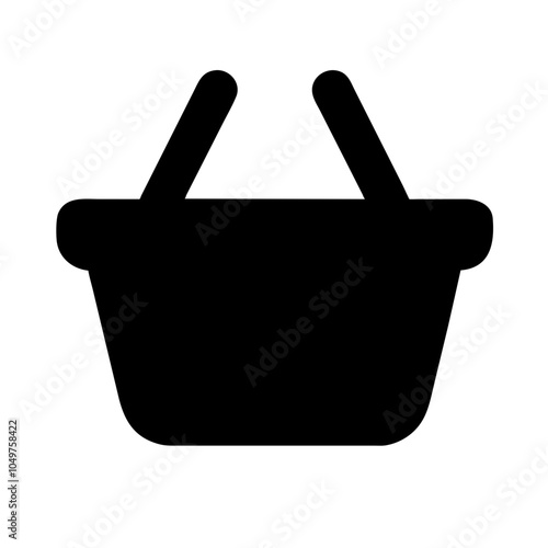 Icon of a shopping basket, representing retail and shopping