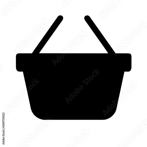 Icon of a shopping basket, representing retail and shopping