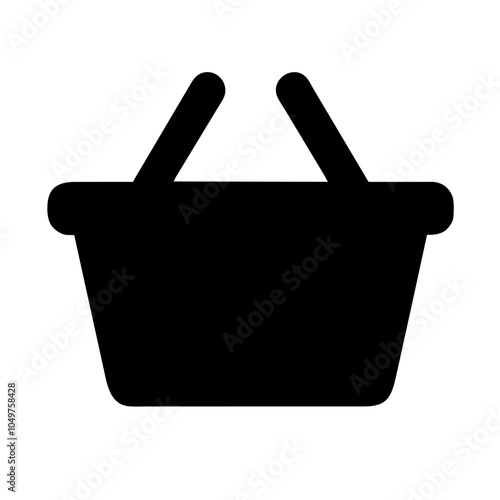 Icon of a shopping basket, representing retail and shopping