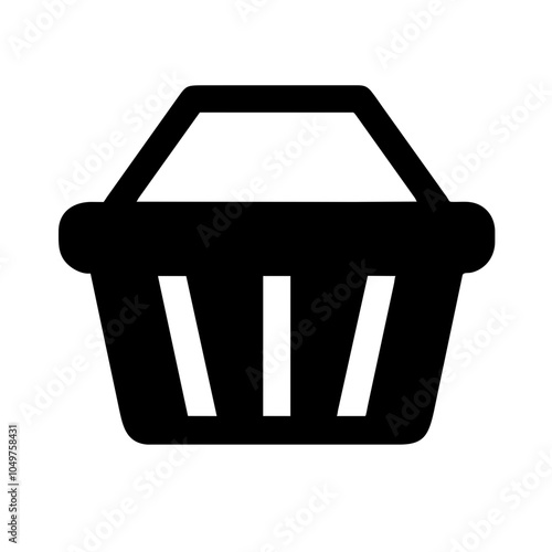 Icon of a shopping basket, representing retail and shopping