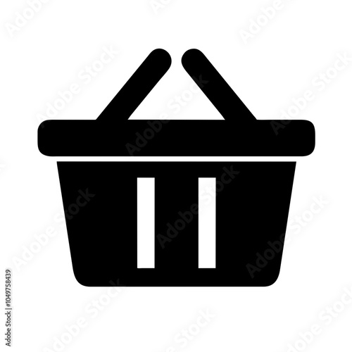 Icon of a shopping basket, representing retail and shopping
