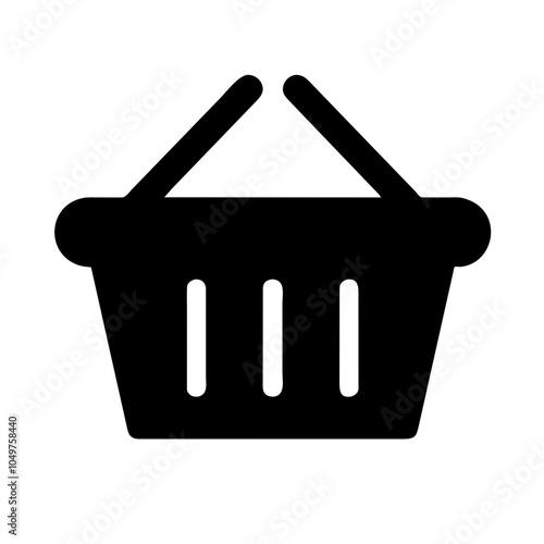 Icon of a shopping basket, representing retail and shopping