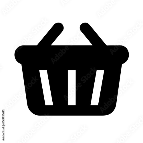 Icon of a shopping basket, representing retail and shopping