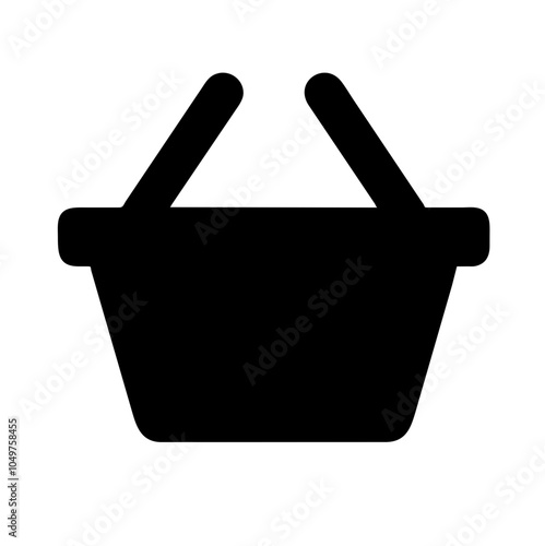 Icon of a shopping basket, representing retail and shopping