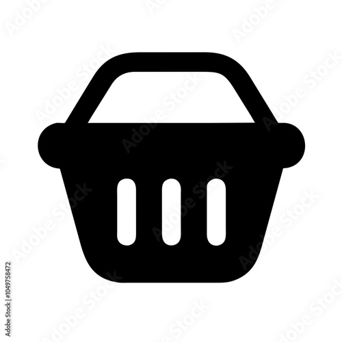 Icon of a shopping basket, representing retail and shopping