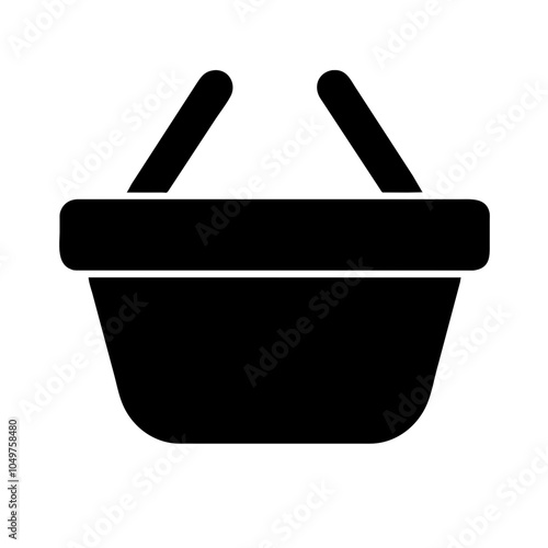 Icon of a shopping basket, representing retail and shopping