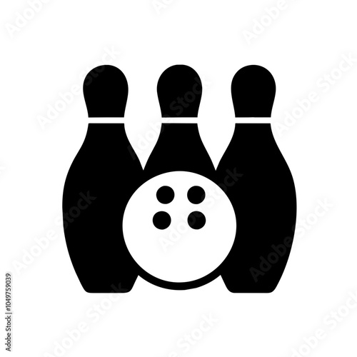  Icon of a bowling ball and pins representing the sport