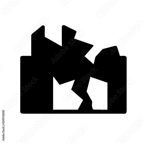  Icon of a damaged building to signify destruction or disrepair