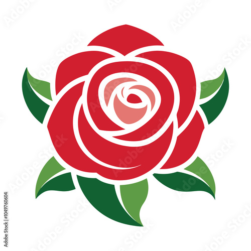red rose logo icon vector design