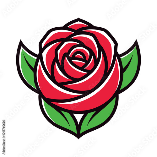 red rose logo icon vector design