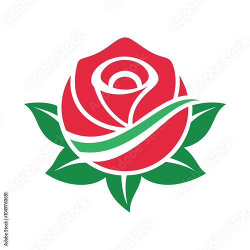 red rose logo icon vector design