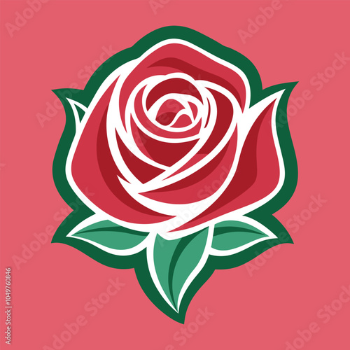 red rose logo icon vector design