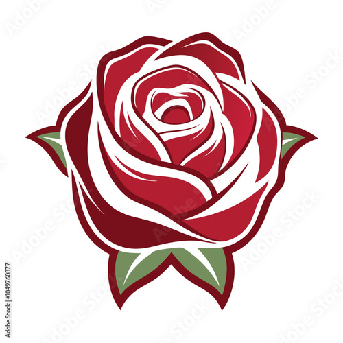 red rose logo icon vector design