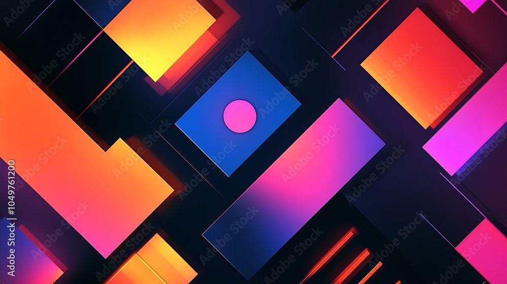Modern abstract design using overlapping geometric shapes in color Modern abstract design using overlapping geometric shapes in color