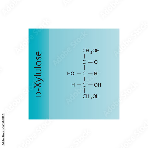 D-Xylulose skeletal structure diagram.Ketose compound molecule scientific illustration.