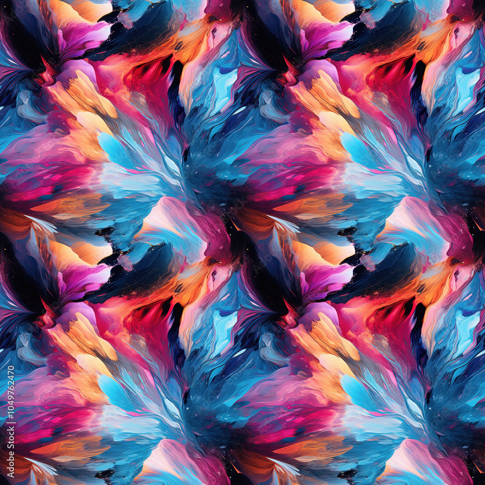 Obraz premium Colorful abstract brush strokes seamless pattern. Pattern for wallpaper, background, print on fabric and paper.