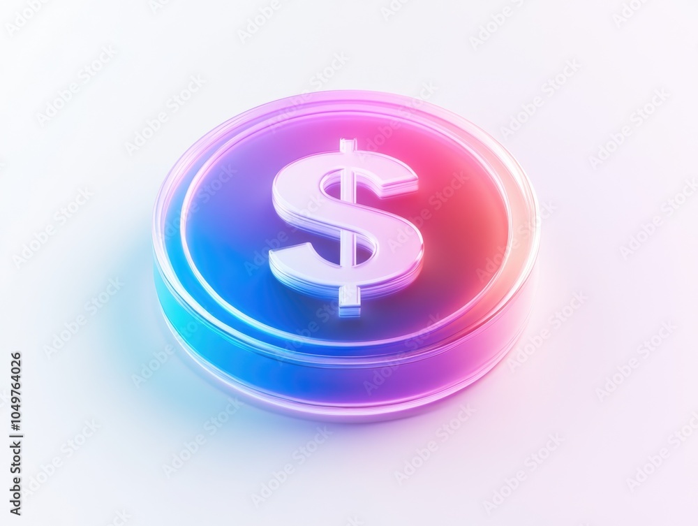 Fototapeta premium Dollar sign on top of a stack of coins