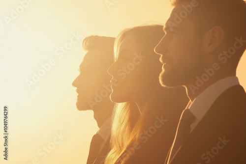 Profile of Couple at Sunset