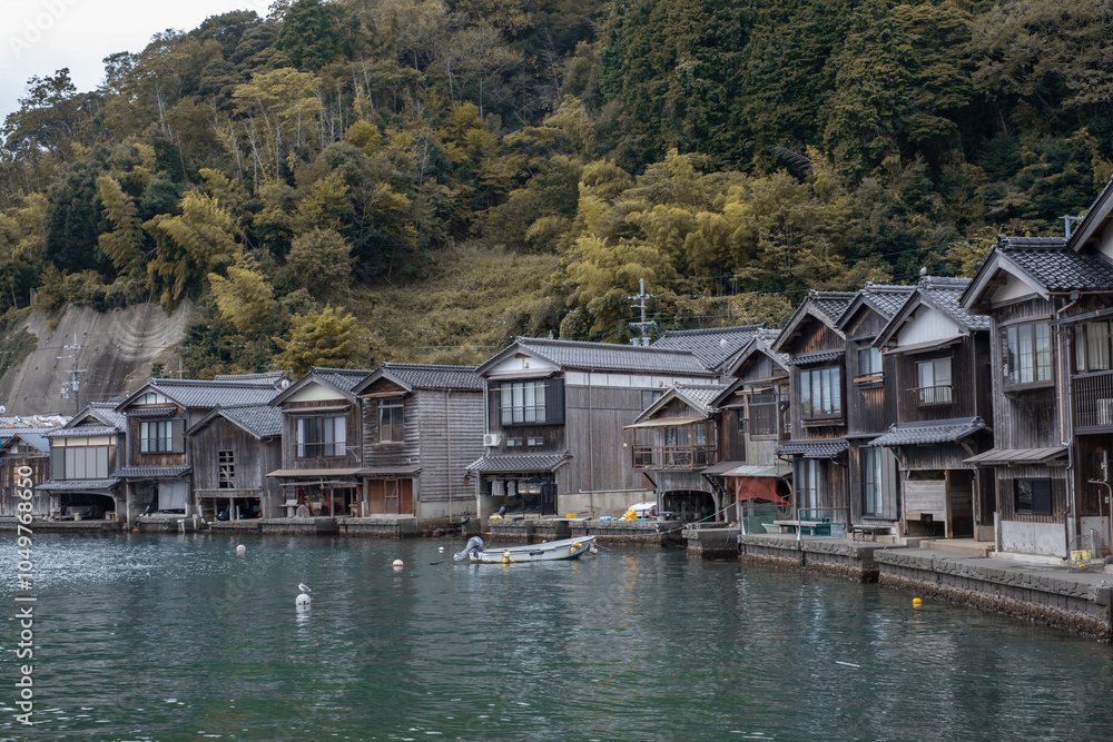 Ine Fishing Village, is famous for its unique funaya, or boat houses. These wooden buildings sit right on the water and serve as both dock and home for the fishermen