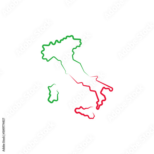 italy country map line border vector icon illustration