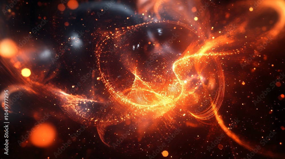 Abstract Orange and Black Swirling Galaxy Background Abstract Orange and Black Swirling Galaxy Background