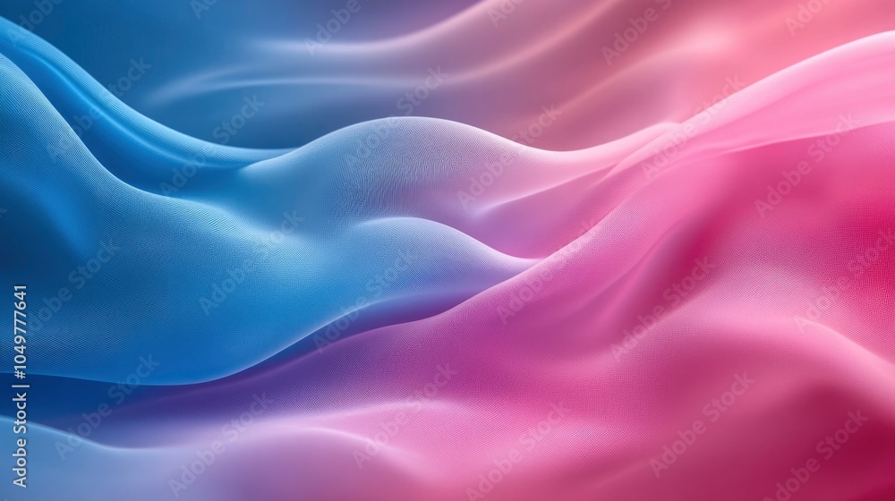 Obraz premium Abstract wavy background with soft blue and pink colors.