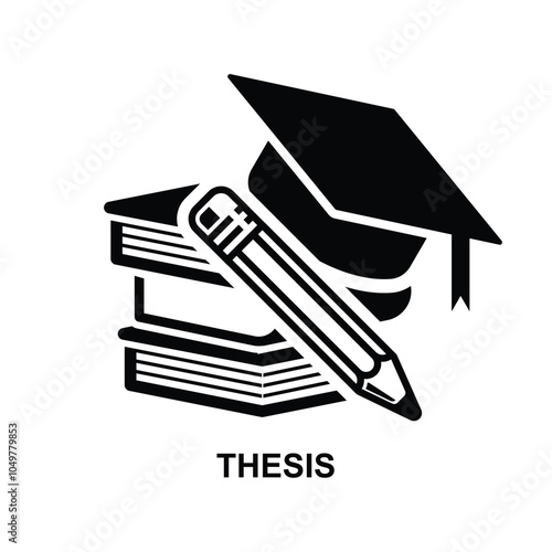 Thesis icon isolated on background vector illustration.