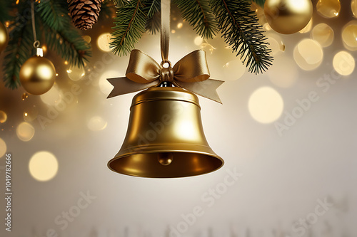 christmas bells with ribbon