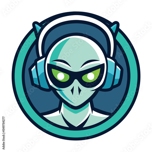 Alien Esport Logo with Sunglasses & Headphones.