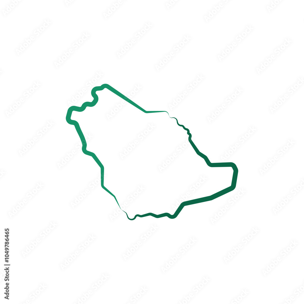 Saudi Arabia country map line border vector icon illustration Saudi Arabia country map line border vector icon illustration