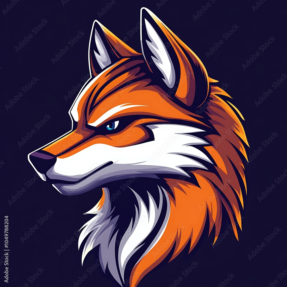 Sleek wolf mascot logo alongside fierce fox gaming design Sleek wolf mascot logo alongside fierce fox gaming design