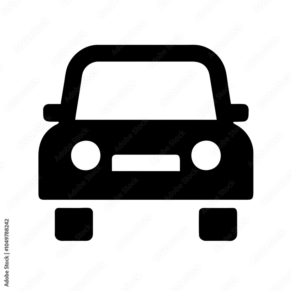 Icon of a car representing transportation Icon of a car representing transportation