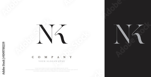 Initial NK Logo Design Vector 