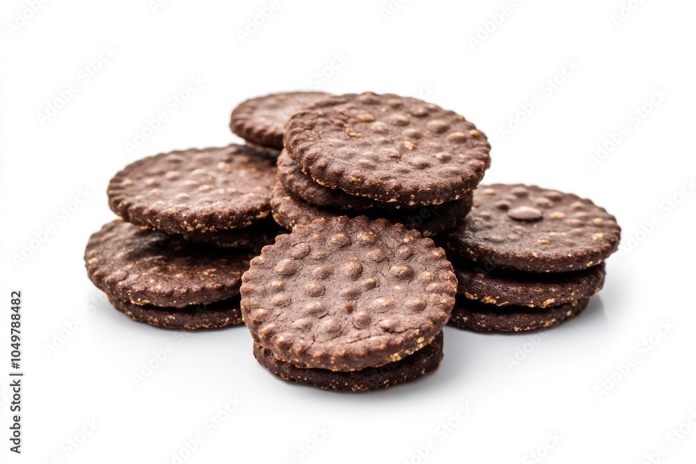 Gourmet Chocolate Chip Cookies Arranged on White Plate Gourmet Chocolate Chip Cookies Arranged on White Plate