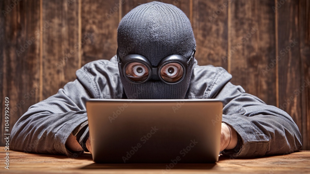 Online shopper concerned about personal data theft while checking out on a secure website Stock Photo with side copy space Online shopper concerned about personal data theft while checking out on a secure website Stock Photo with side copy space